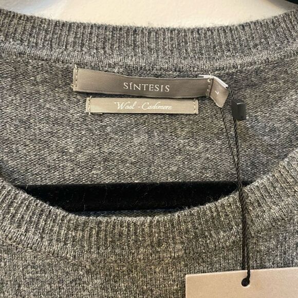 Sintesis Wool Cashmere Loose Fit Tie Front Top Sweater Women Size L - Picture 5 of 7